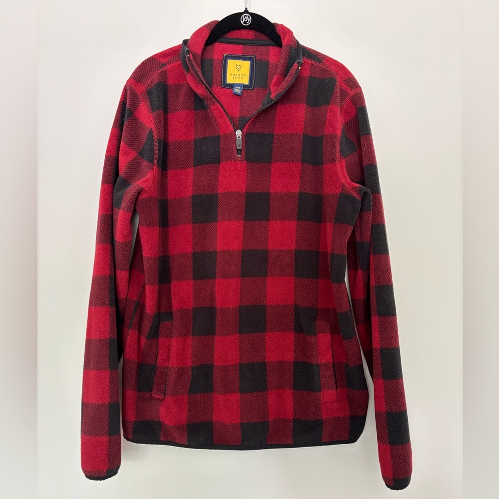 1/4 Zip Plaid Pullover Sweater